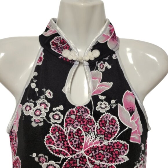 Chinese Mandarin Collar Dress Chinese Cheongsam Style Sleeveless- Size S/M - Picture 2 of 14
